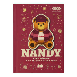 Блокнот BEAR TOY, А6, 64 арк., клітинка, тв. обл., мат. ламін.+лак,бордовий, KIDS Line (ZB.12721-13)