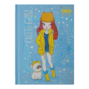 Блокнот CUTE GIRL, А6, 64 л., клетка, тв. обл., мат. ламин.+лак, жёлтый, KIDS Line (ZB.12715-08)