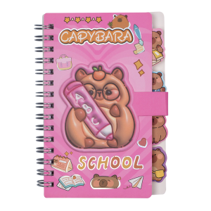 Блокнот на пружині збоку CAPYBARA, А6, 60 арк., клітинка, на липучці, асорті, KIDS Line (ZB.700027)
