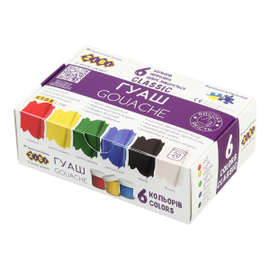 Гуашь CLASSIC 6 цветов х 20мл, в карт.коробке, KIDS Line (ZB.6610)