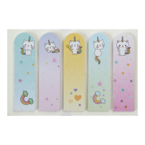 Закладки паперові CATYCORN, з клейким шаром, 44x12 мм, 5 диз. по 20 арк., KIDS Line (ZB.15106)