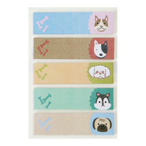 Закладки паперові DOGS, з клейким шаром, 44x12 мм, 5 диз. по 20 арк., KIDS Line (ZB.15101)