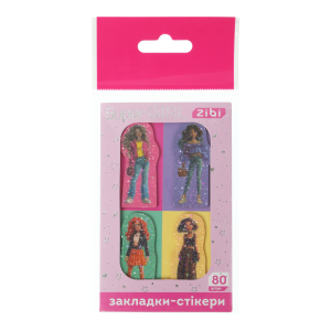 Закладки пластикові SUPER GIRL, з клейким шаром, 40x25 мм, 4 диз. по 20 арк. (ZB.15300)