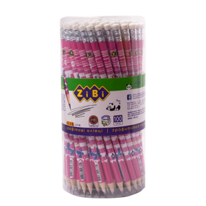Олівець графітовий HB з гумкою FLOWERS, 100шт. в тубі, KIDS Line (ZB.2300)