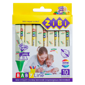 Олівці воскові JUMBO, 10 кольорів, тригранні, BABY Line (ZB.2482)
