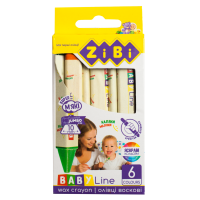 Карандаши восковые JUMBO, 6 цветов, трехгранные, BABY Line (ZB.2483)