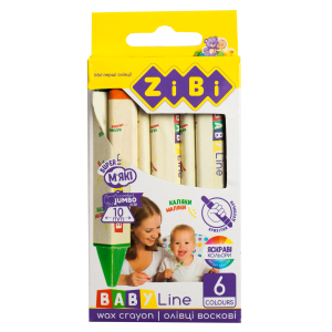 Олівці воскові JUMBO, 6 кольорів, тригранні, BABY Line (ZB.2483)