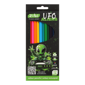 Карандаши цветные UFO, трехгранный корпус, 12 цветов (ZB.2457)
