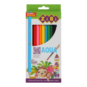 Карандаши цветные акварельные AQUA, 12 шт., KIDS LINE (ZB.2475)