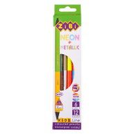 Олівці кольорові двостор. NEON+METALLIC, 6 шт. (12 кол.), KIDS LINE (ZB.2465)