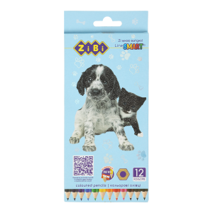Карандаши цветные, 12кол., СОБАКИ ТА КОТИ, шестигранный, SMART Line (ZB.2427)