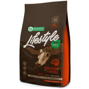 Сухой корм для собак Nature's Protection Lifestyle Grain Free Salmon, krill Adult Small&amp;Mini 1.5 кг (NPLS45680)