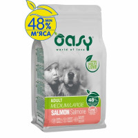 Сухой корм для собак OASY One Animal Protein ADULT Medium/Large с лососем 2.5 кг (8053017348612)