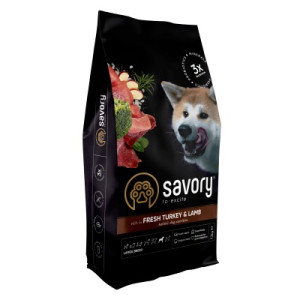 Сухой корм для собак Savory Large Breeds rich in Fresh Turkey and Lamb 12 кг (4820232630242)