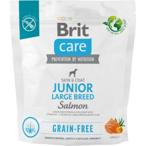 Сухой корм для собак Brit Care Dog Grain-free Junior Large Breed для крупных пород с лососем 1 кг (8595602558889)