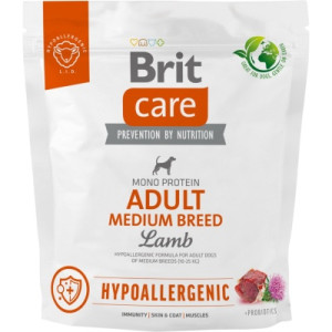 Сухой корм для собак Brit Care Dog Hypoallergenic Adult Medium Breed гипоаллергенный с ягненком 1 кг (8595602559039)