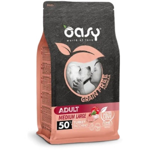 Сухий корм для собак OASY DOG Grain Free Medium/Large індичка з яблуком та журавлиною 2.5 кг (8053017347707)