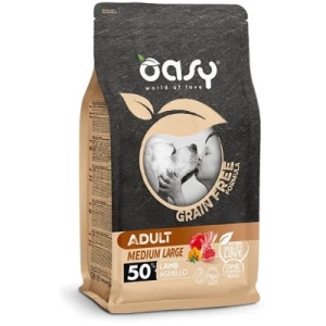 Сухий корм для собак OASY DOG Grain Free Medium/Large ягня з яблуком та гарбузом 2.5 кг (8053017347639)
