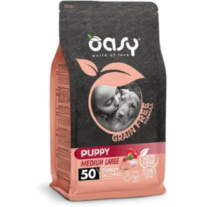 Сухий корм для собак OASY DOG Grain Free Puppy Medium/Large індичка з яблуком та журавлиною 2.5 кг (8053017347493)