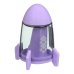 Чинка з ластиком SPACESHIP з контейнером, 1 отв., пласт. корпус, асорті, KIDS Line ZIBI (ZB.5526)