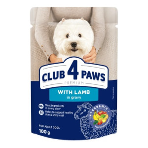 Вологий корм для собак Club 4 Paws для малих порід з ягням у соусі 100 г (4820215363464)