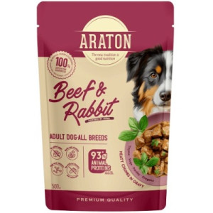 Вологий корм для собак ARATON Adult with Beef and Rabbit 500 г (ART47935)
