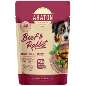 Вологий корм для собак ARATON Adult with Beef and Rabbit 85 г (ART47933)