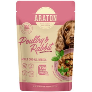 Вологий корм для собак ARATON Adult with Poultry and Rabbit 500 г (ART47955)