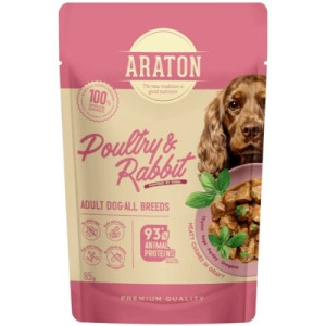 Вологий корм для собак ARATON Adult with Poultry and Rabbit 85 г (ART47934)