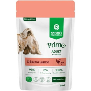 Вологий корм для собак Nature's Protection Prime Skin and Coat Adult Dogs Chicken and Salmon 85 г (NPPR47922)