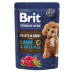 Вологий корм для собак Brit Premium Fillets in Gravy Lamb & Green Peas для малих порід 85 г (8595602572465)