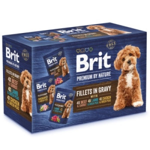 Вологий корм для собак Brit Premium Fillets in Gravy Multipack для малих порід філе в соусі Мультипак 12 шт х 85 г (8595602572472)