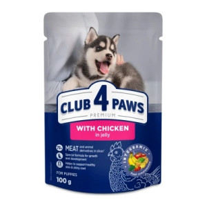Вологий корм для собак Club 4 Paws для цуценят з куркою в желе 100 г (4820083908897)
