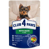 Влажный корм для собак Club 4 Paws Premium для щенков миниатюрных и малых пород с уткой в желе 100 г (4820269144613)