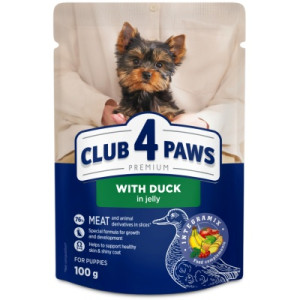 Вологий корм для собак Club 4 Paws Premium для цуценят мініатюрних та малих порід з качкою в желе 100 г (4820269144613)