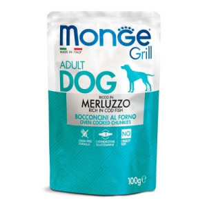 Влажный корм для собак Monge Dog Grill с треской 100 г (8009470013130)
