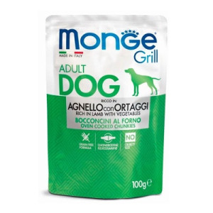 Влажный корм для собак Monge Dog Grill с ягненком и овощами 100 г (8009470013161)