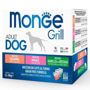 Влажный корм для собак Monge Dog Grill Mix Lamb&amp;Pork&amp;Salmon 12*100 г (8009470017503)