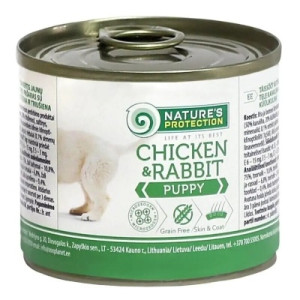 Консервы для собак Nature's Protection Puppy Chicken&amp;Rabbit 200 г (KIK45089)