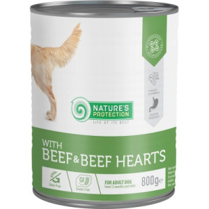 Консервы для собак Nature's Protection with Beef&amp;Beef Hearts 800 г (KIK45603)