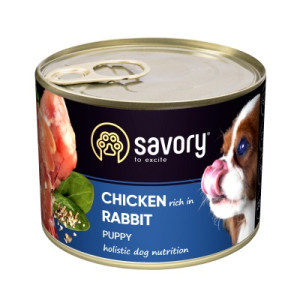 Консервы для собак Savory Dog All breeds Puppy с кроликом 200 г (4820232630570)