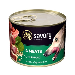 Консервы для собак Savory Dog Gourmand 4 вида мяса 200 г (4820232630389)