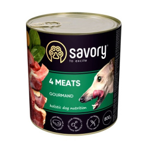 Консервы для собак Savory Dog Gourmand 4 вида мяса 800 г (4820232630402)