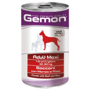 Консервы для собак Gemon Dog Wet Maxi Adult кусочки с говядиной и рисом 1.25 кг (8009470387903)
