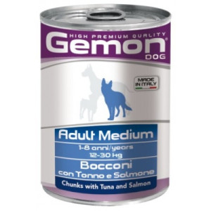 Консервы для собак Gemon Dog Wet Medium Adult кусочки с тунцом и лососем 415 г (8009470387880)