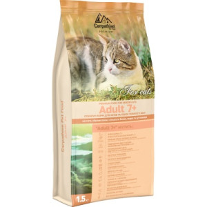Сухой корм для кошек Carpathian Pet Food Adult 7 + с курицей и палтусом атлантичним 1.5 кг (4820111140930)