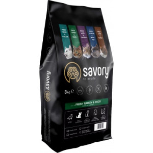 Сухой корм для кошек Savory Adult Cat Gourmand Fresh Turkey and Duck 8 кг (4820232630068)