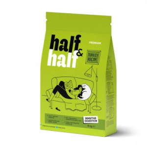 Сухий корм для кішок Half&amp;Half із чутливим травленням з індичкою 8 кг (4820261920833)