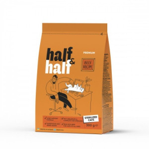 Сухий корм для кішок Half&amp;Half для стерилізованих з яловичиною 300 г (4820261920932)