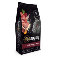 Сухий корм для кішок Savory Adult Cat Steril Fresh Turkey and Duck 8 кг (4820232631607)